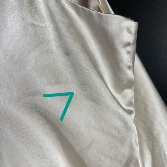 Obando Collective‎ Cape Satin Jumpsuit Cream Sleeveless Wide Leg V-Neck Sz 4 - Picture 10 of 16